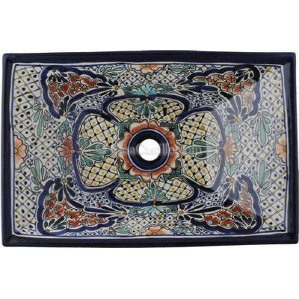 Mexican Talavera Vessel Rectangular Sink VSR08